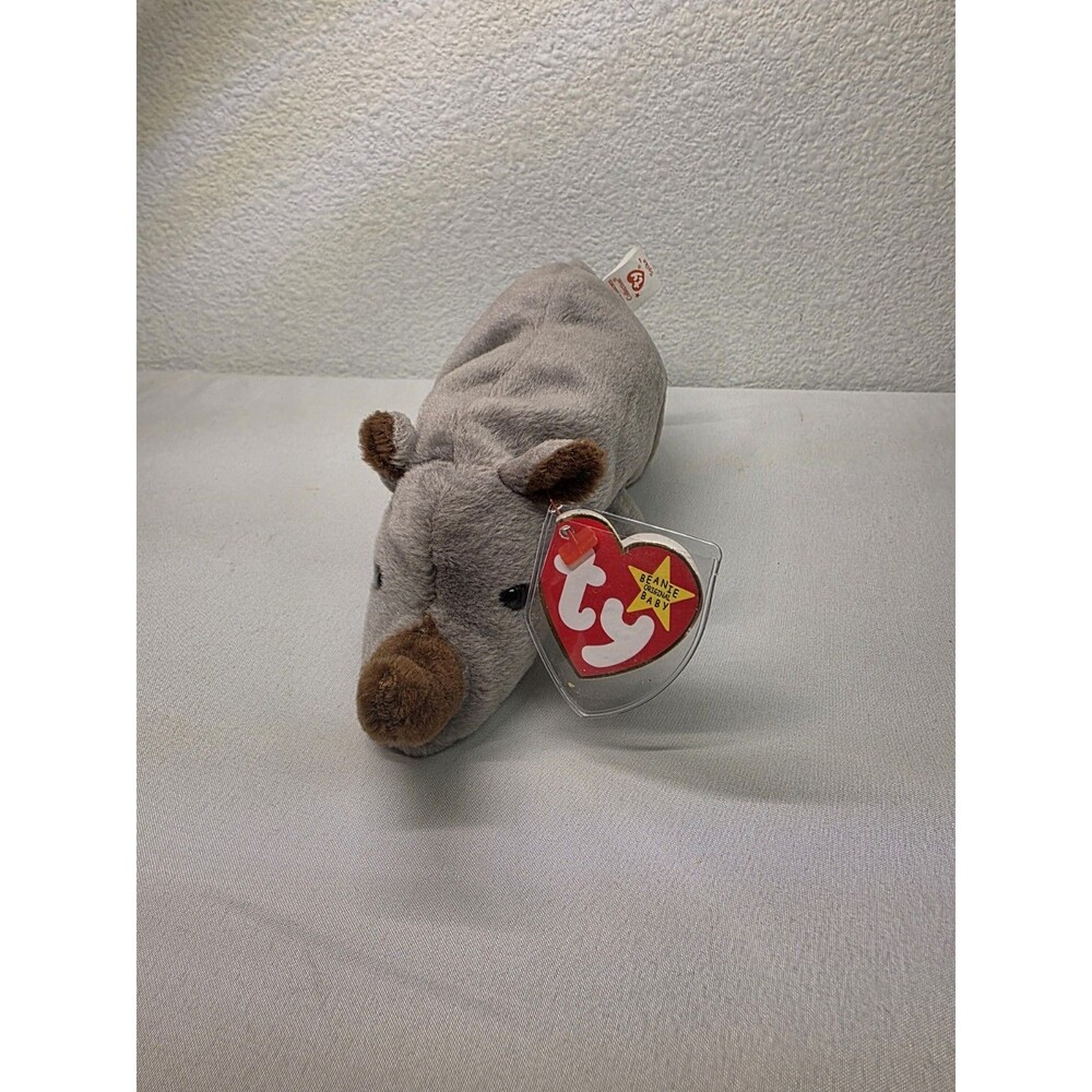 1996 Ty Original Beanie Babies SPIKE The Gray Rhino w/Tags (8")